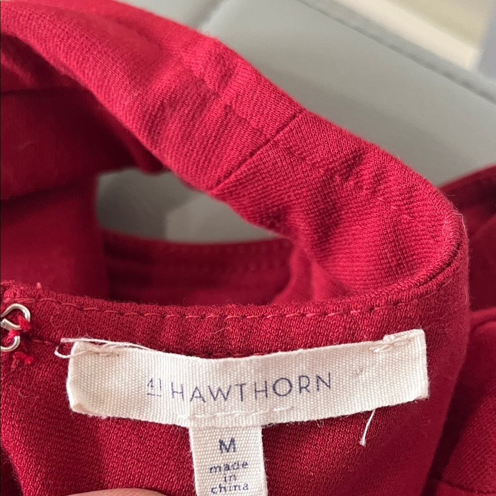 41 Hawthorn Rich Red Burgundy Midi Dress Size Medium - Picture 6 of 6